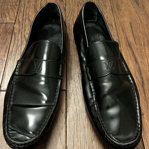 Louis Vuitton Men's Black Leather Monte Carlo Loafers Drivers Size LV 8.5